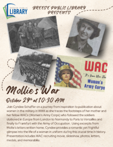 Mollie's War Speaking Engagement